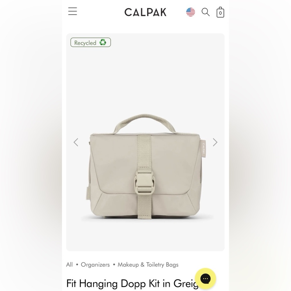 Calpak Beige Hanging Dopp Kit / Travel Bag